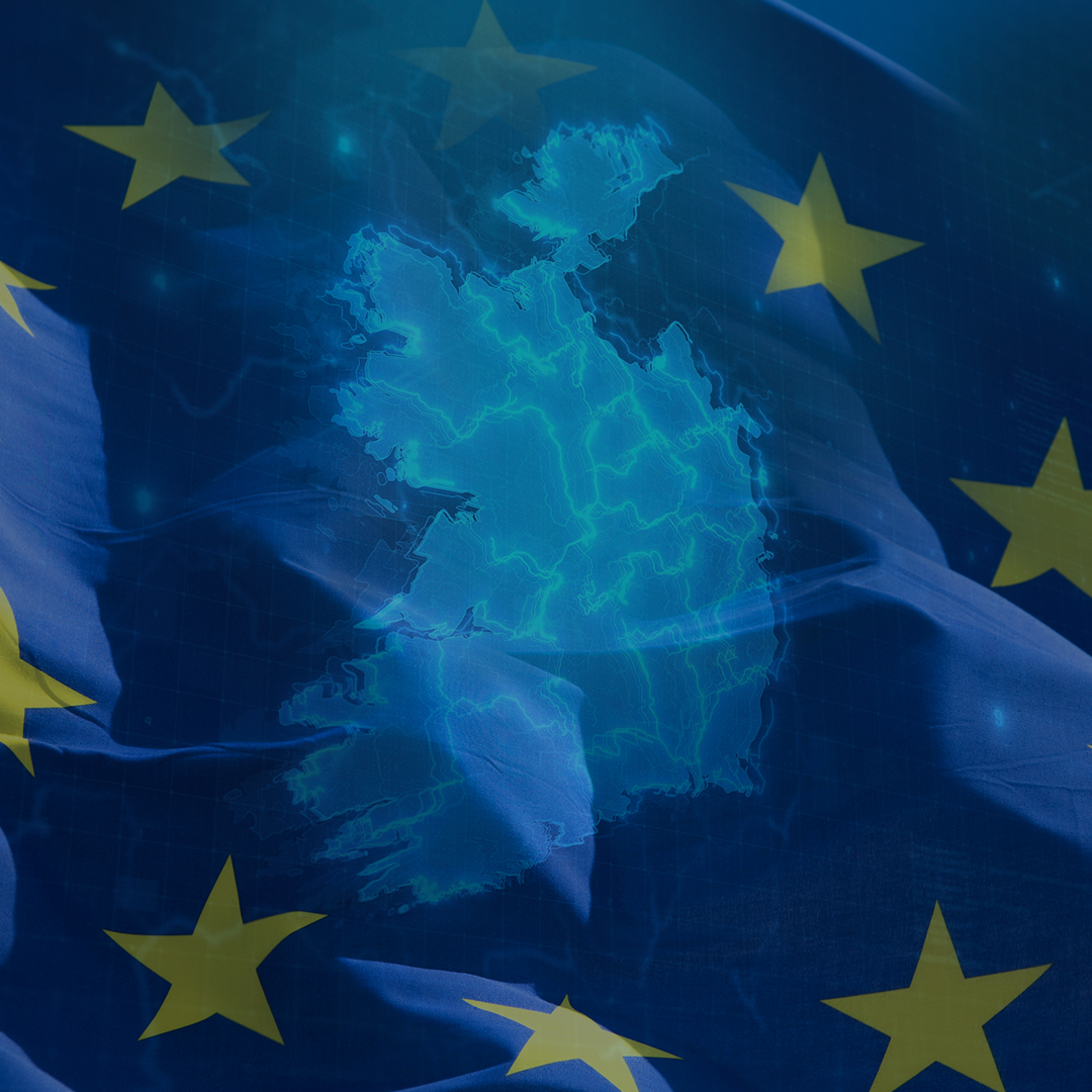Image of Ireland and the EU flag