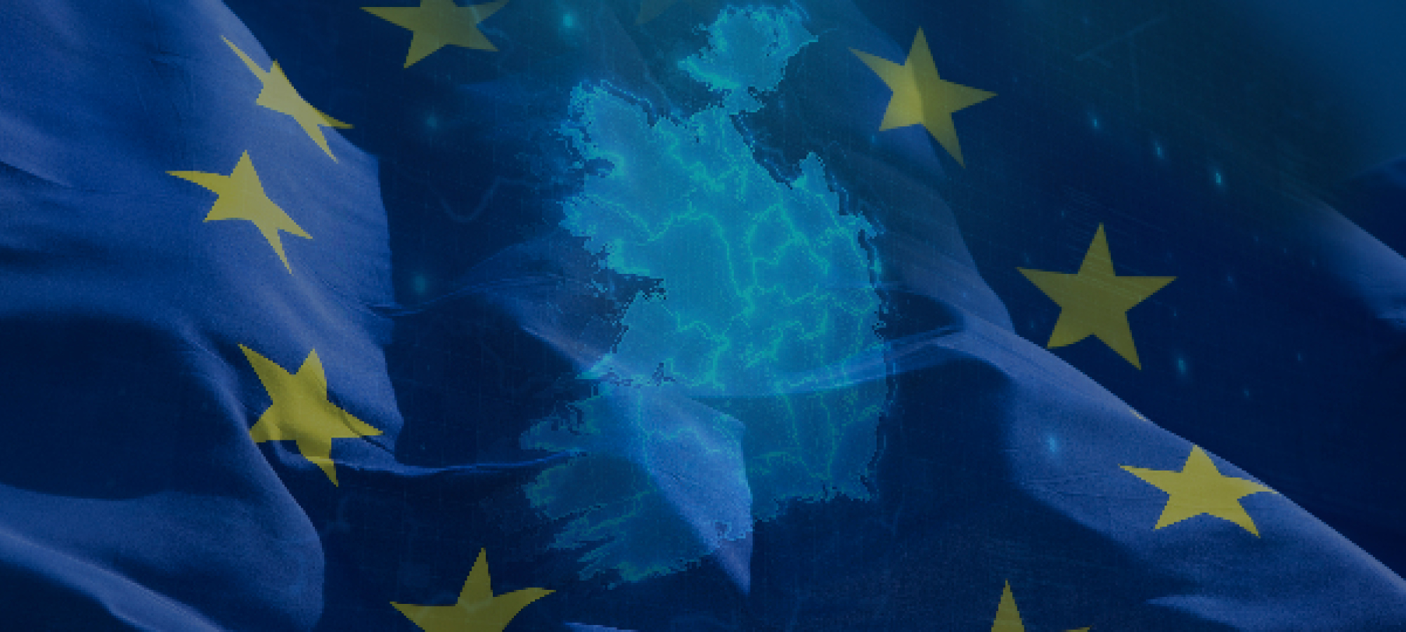Abstract Image of Ireland and the EU flag