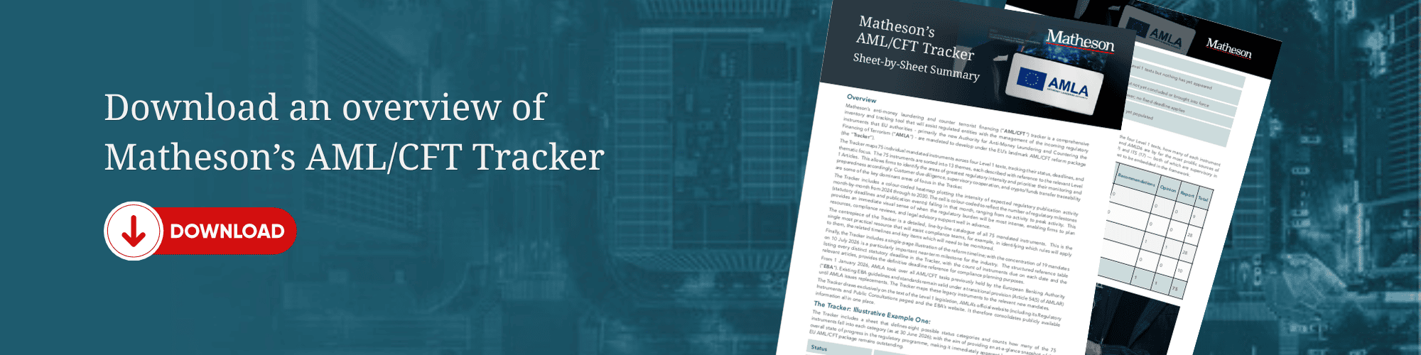 Download an overview of the Matheson AML CFT Tracker